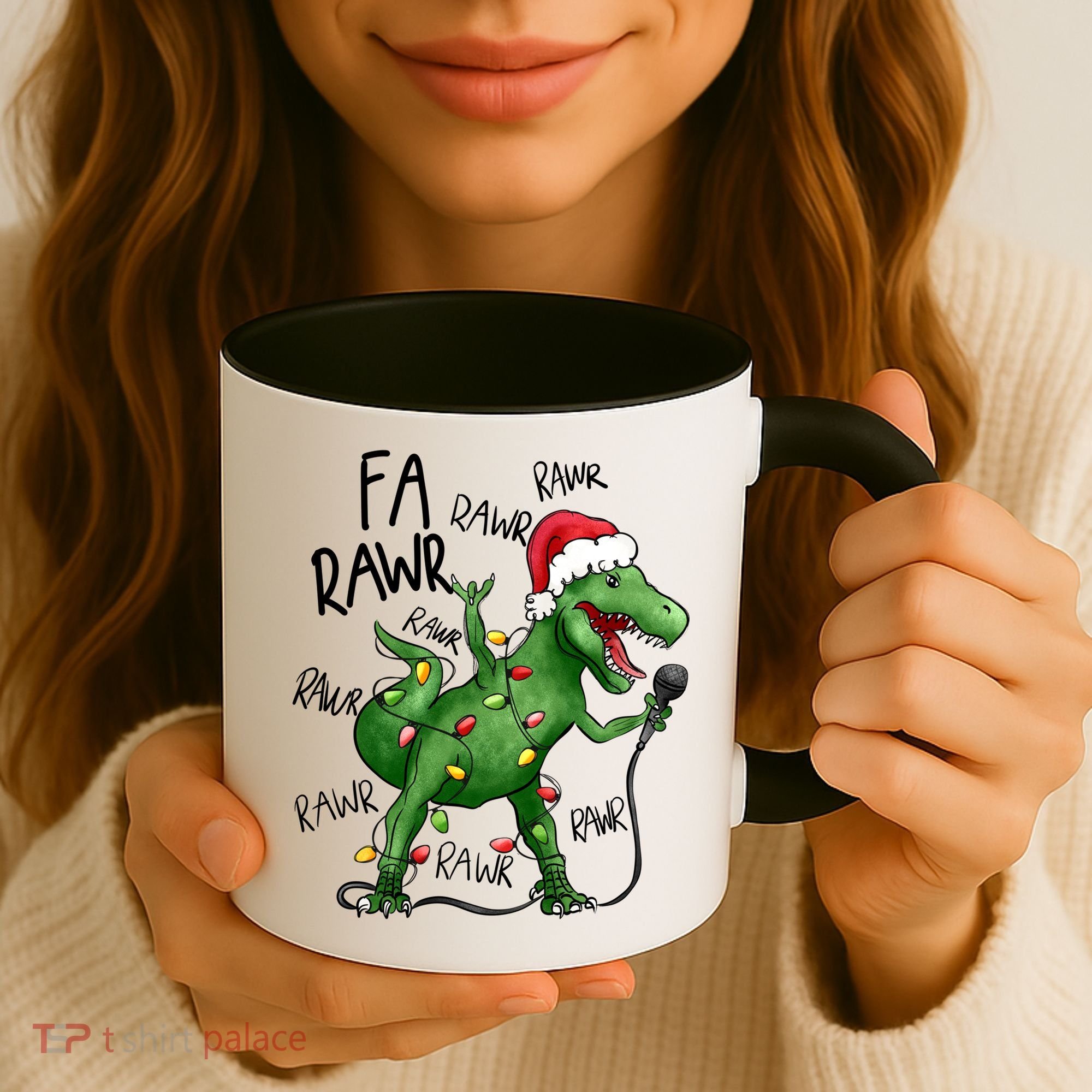 Dinosaur Christmas Fa Ra Rawr Tree Rex Xmas Dino Gift Coffee Mug
