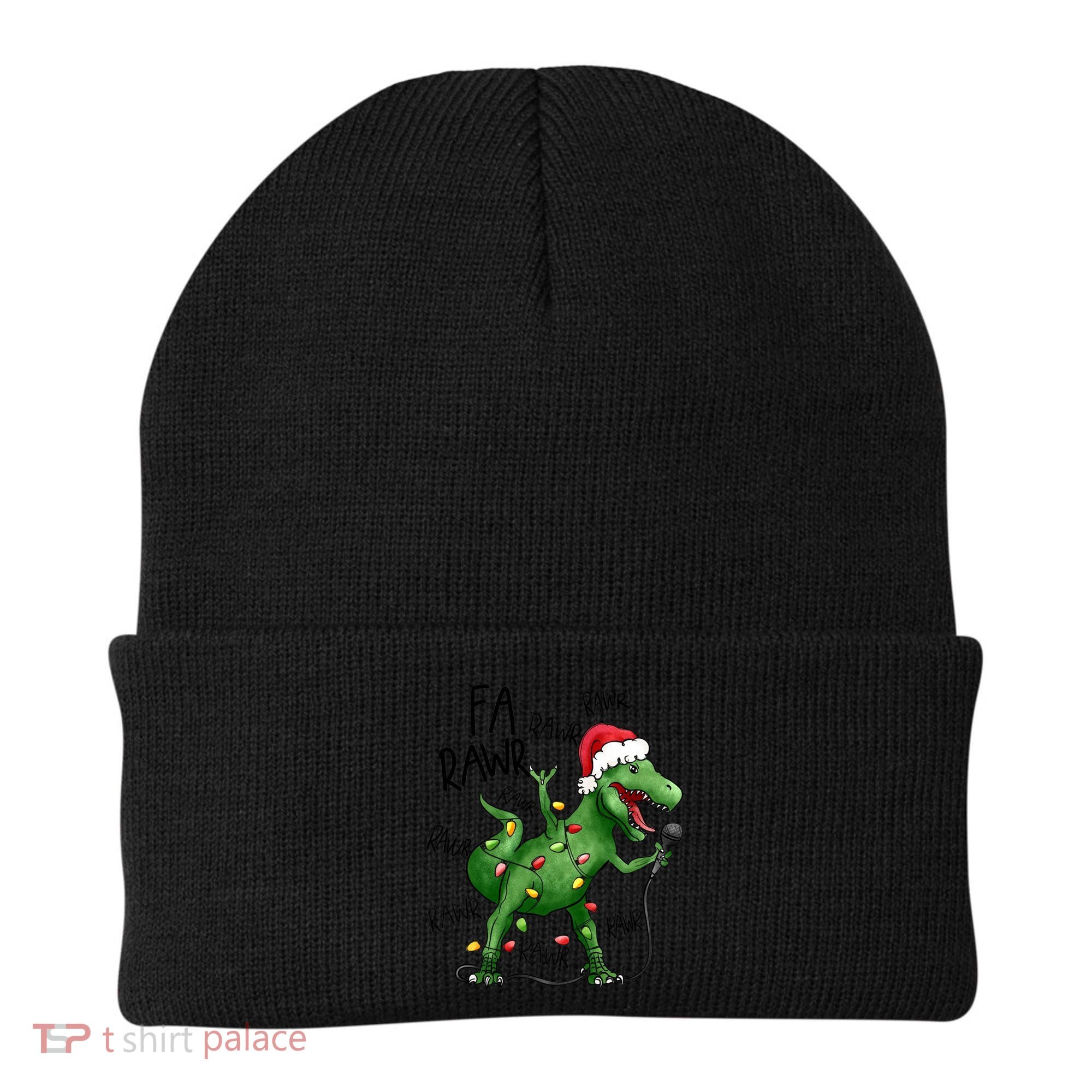 Dinosaur Christmas Fa Ra Rawr Tree Rex Xmas Dino Gift Beanie