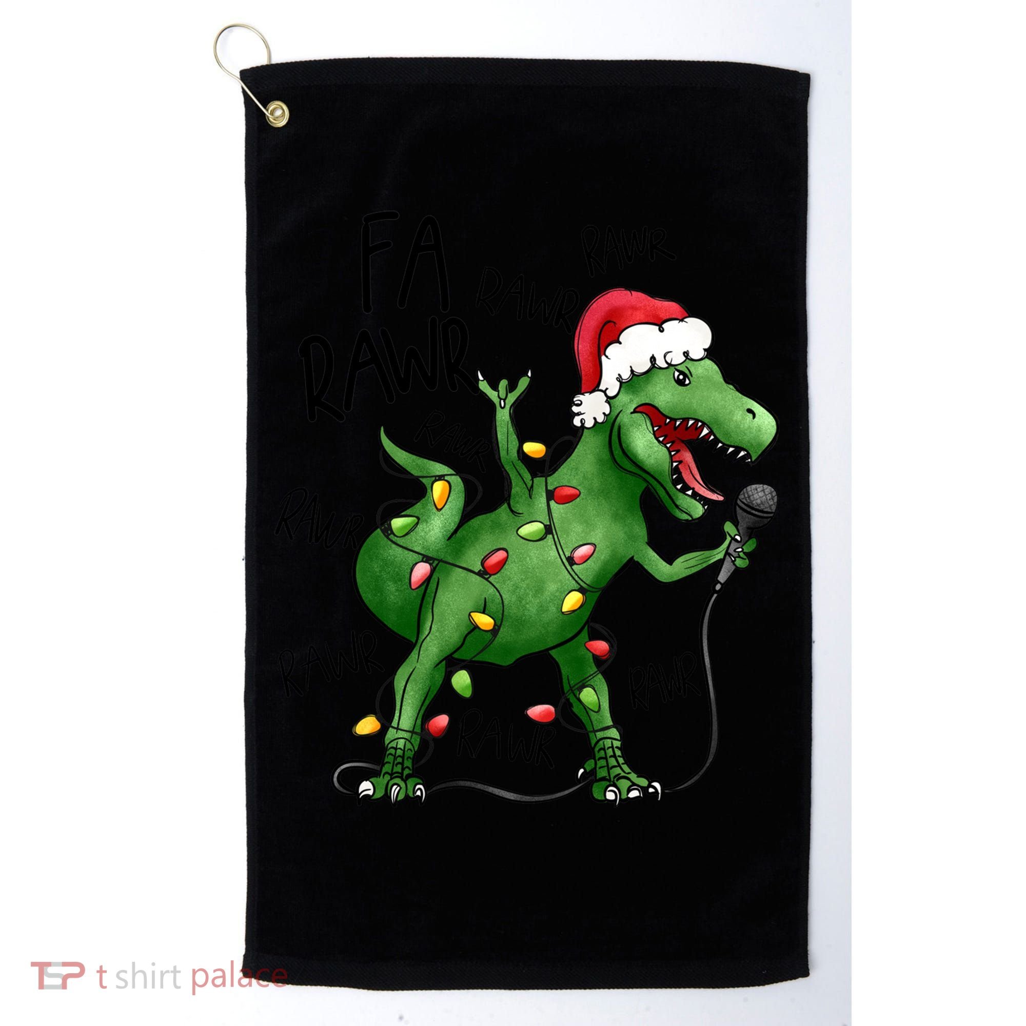 Dinosaur Christmas Fa Ra Rawr Tree Rex Xmas Dino Gift Golf Towel
