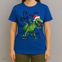 Dinosaur Christmas Fa Ra Rawr Tree Rex Xmas Dino Gift T-Shirt thumb 4