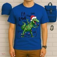 Dinosaur Christmas Fa Ra Rawr Tree Rex Xmas Dino Gift T-Shirt thumb 6