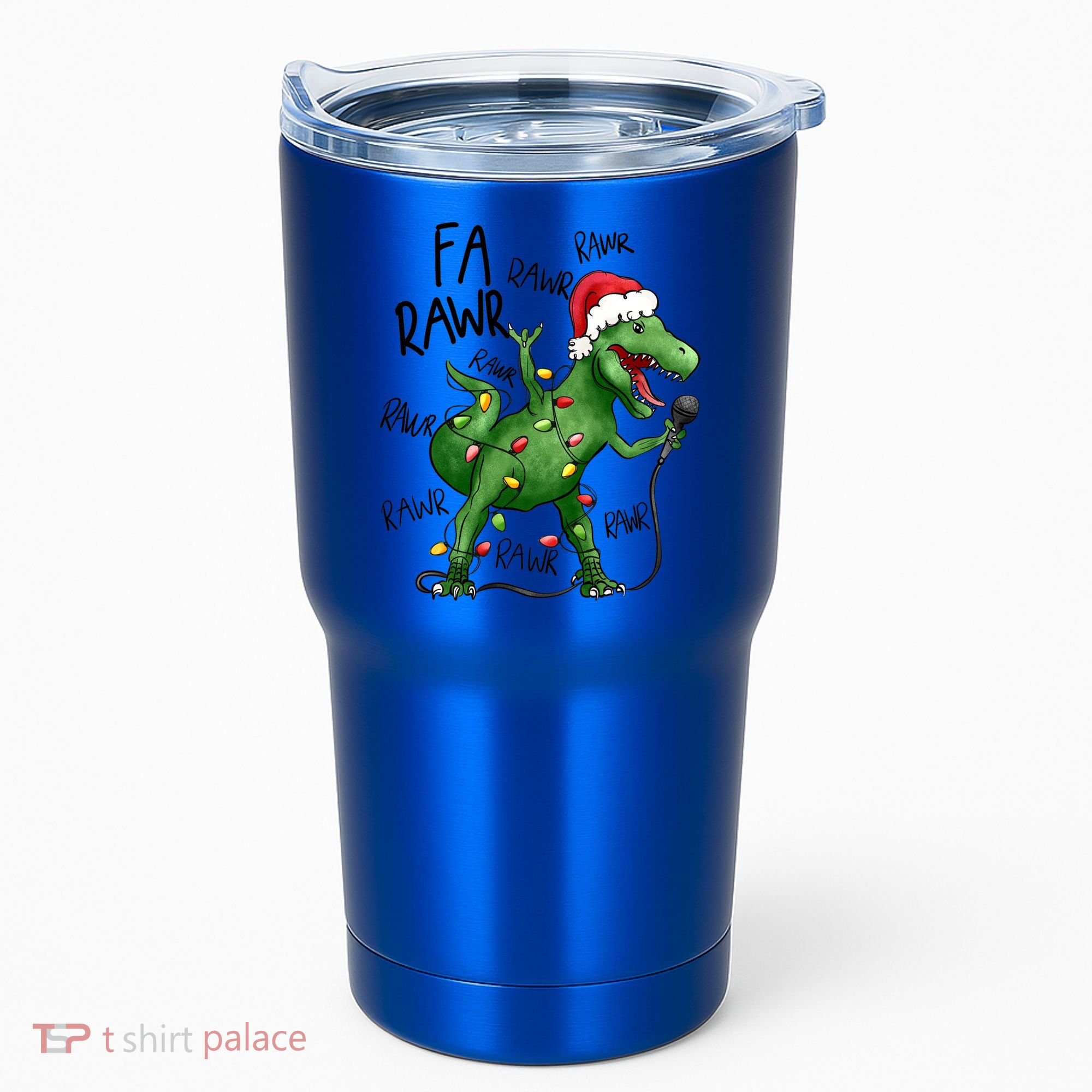 Dinosaur Christmas Fa Ra Rawr Tree Rex Xmas Dino Gift Tumbler