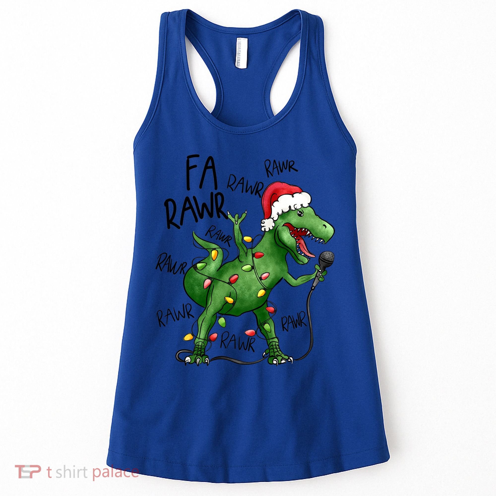 Dinosaur Christmas Fa Ra Rawr Tree Rex Xmas Dino Gift Women's Tank Top