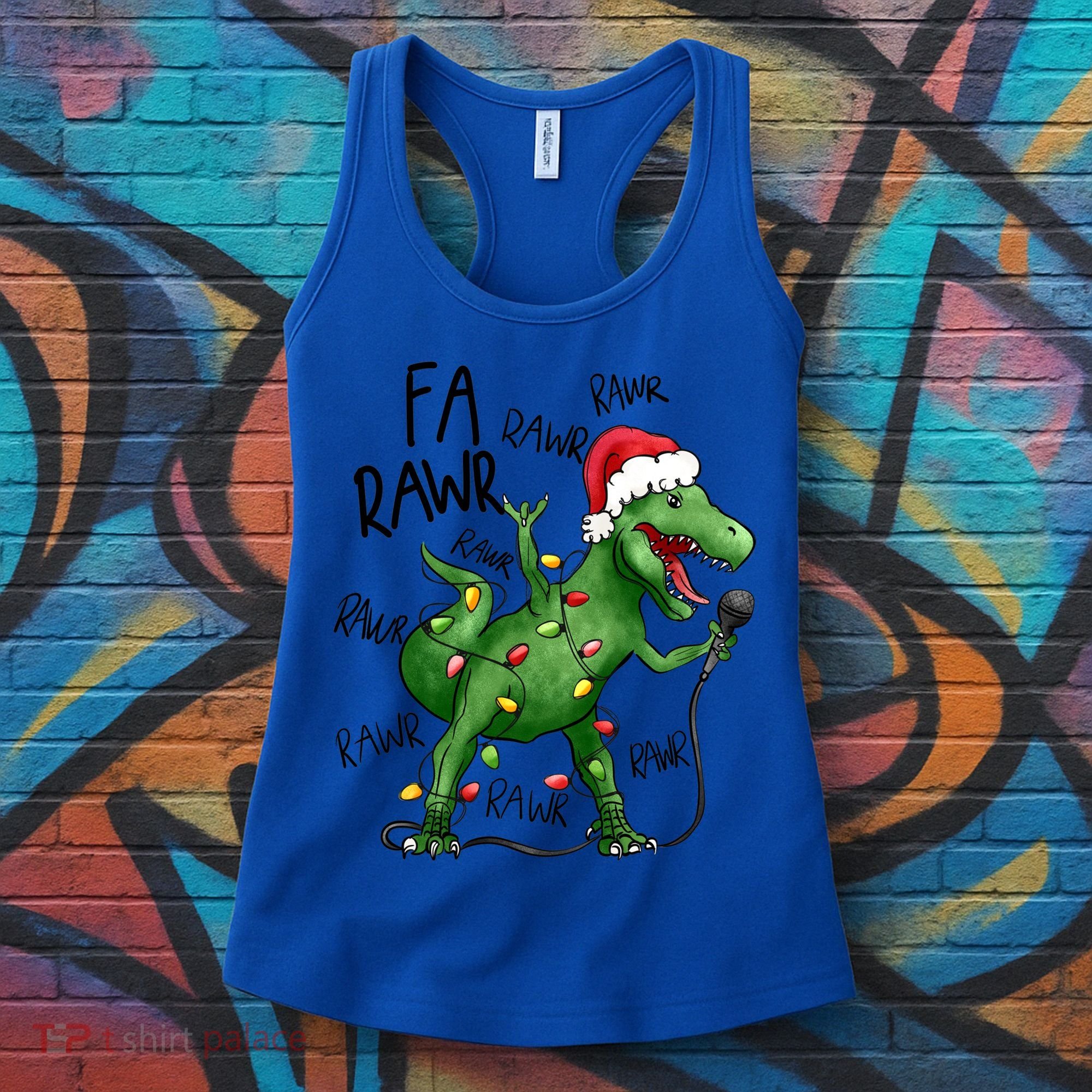 Dinosaur Christmas Fa Ra Rawr Tree Rex Xmas Dino Gift Women's Tank Top