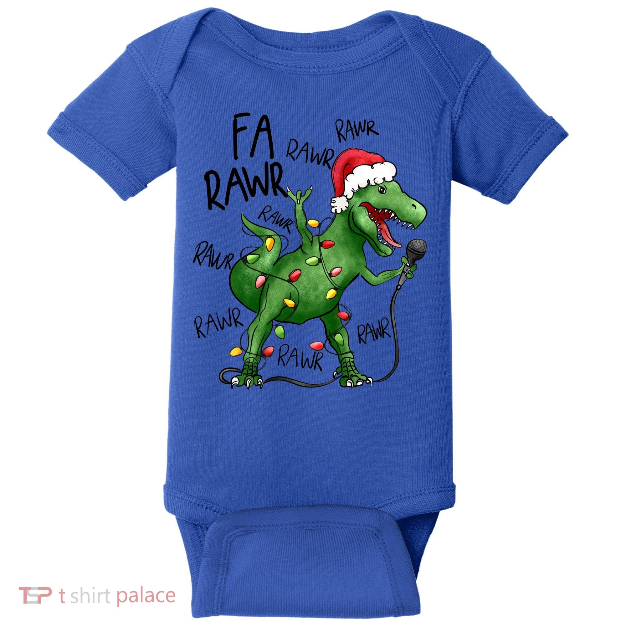 Dinosaur Christmas Fa Ra Rawr Tree Rex Xmas Dino Gift Baby Bodysuit