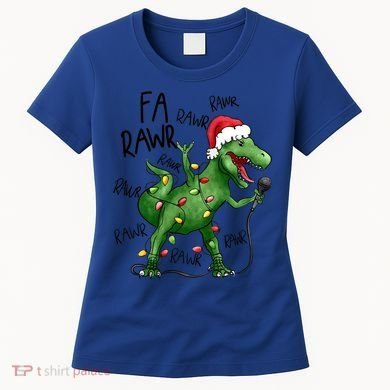 Dinosaur Christmas Fa Ra Rawr Tree Rex Xmas Dino Gift Women's T-Shirt