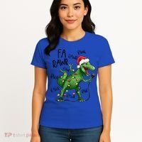 Dinosaur Christmas Fa Ra Rawr Tree Rex Xmas Dino Gift Women's T-Shirt thumb 4