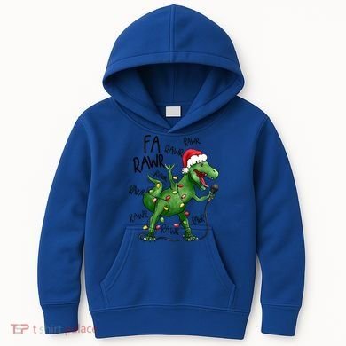 Dinosaur Christmas Fa Ra Rawr Tree Rex Xmas Dino Gift Kids Hoodie