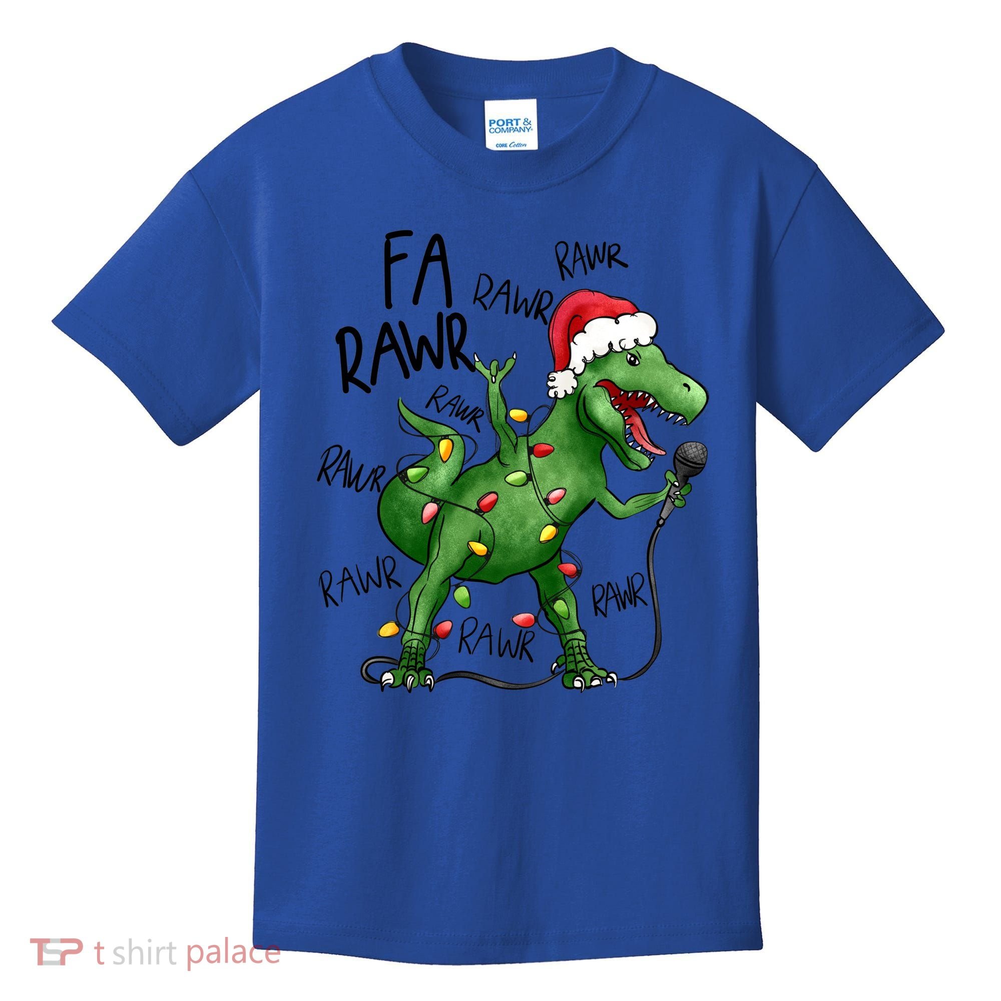 Dinosaur Christmas Fa Ra Rawr Tree Rex Xmas Dino Gift Kids T-Shirt