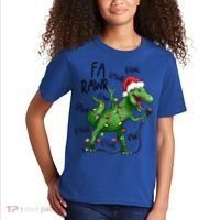 Dinosaur Christmas Fa Ra Rawr Tree Rex Xmas Dino Gift Kids T-Shirt thumb 2