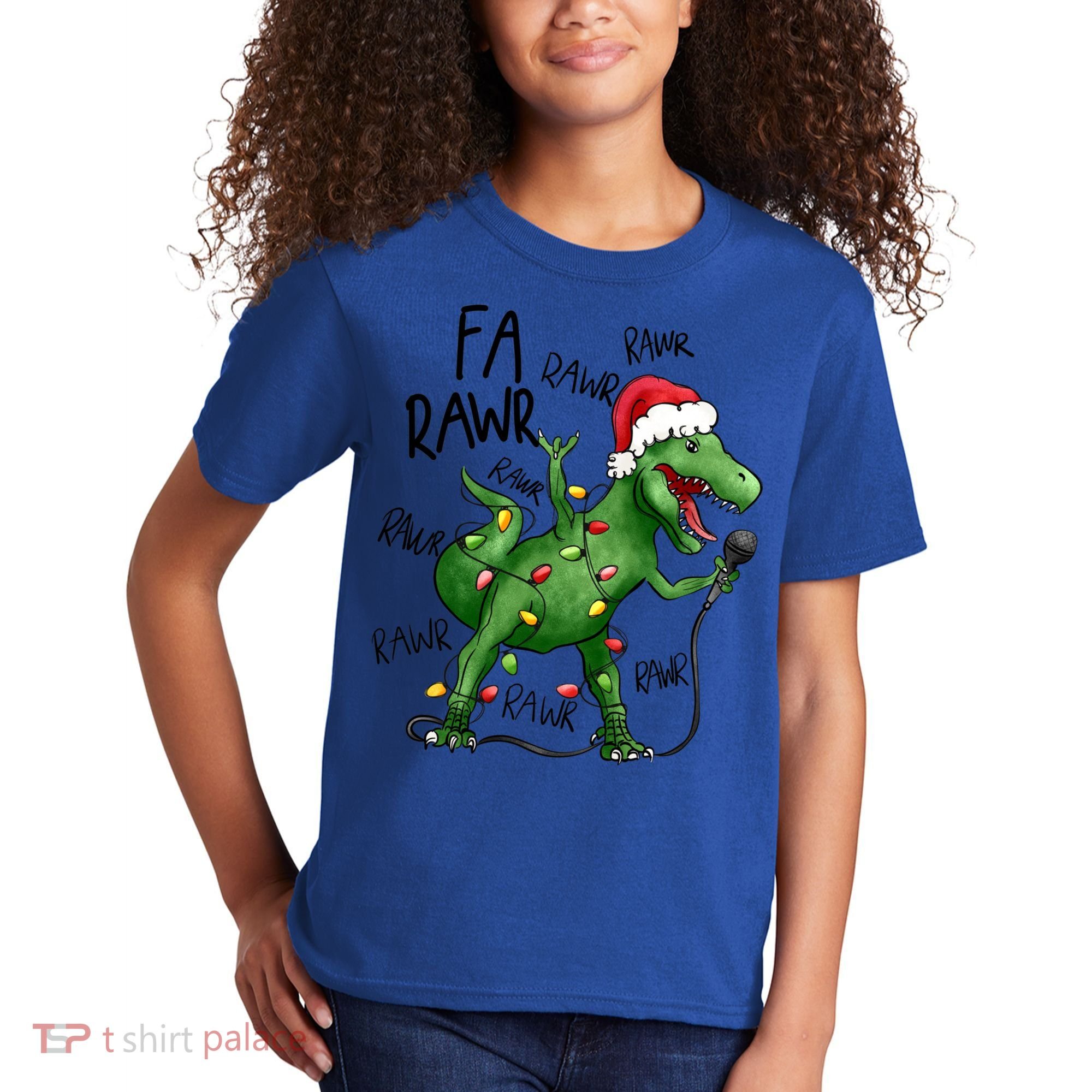 Dinosaur Christmas Fa Ra Rawr Tree Rex Xmas Dino Gift Kids T-Shirt