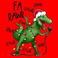 Dinosaur Christmas Fa Ra Rawr Tree Rex Xmas Dino Gift Santa Hat thumb 1