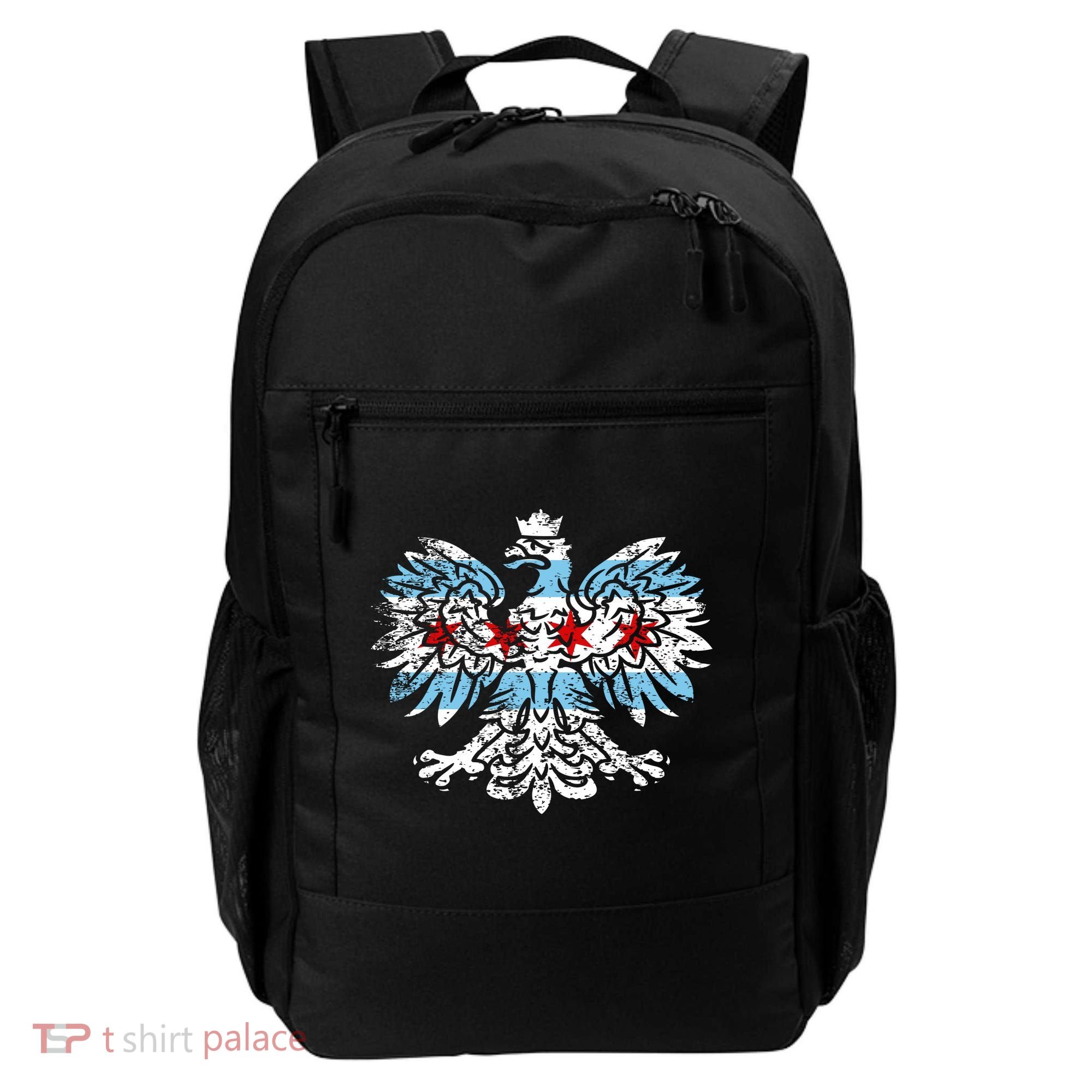 Distressed Chicago Flag Polish Poland Eagle Backpack