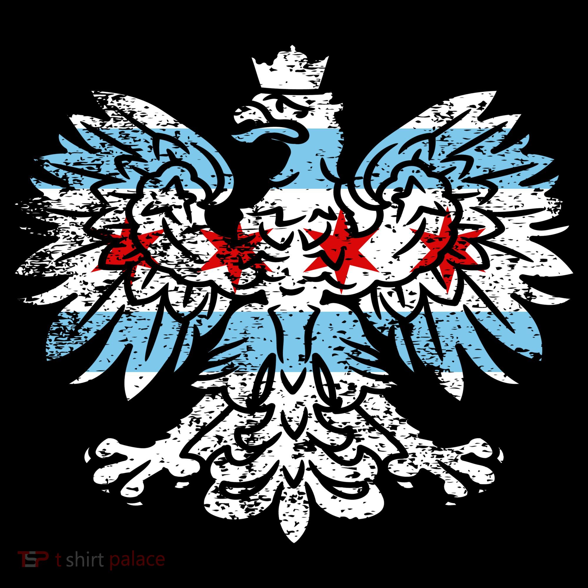 Distressed Chicago Flag Polish Poland Eagle Backpack