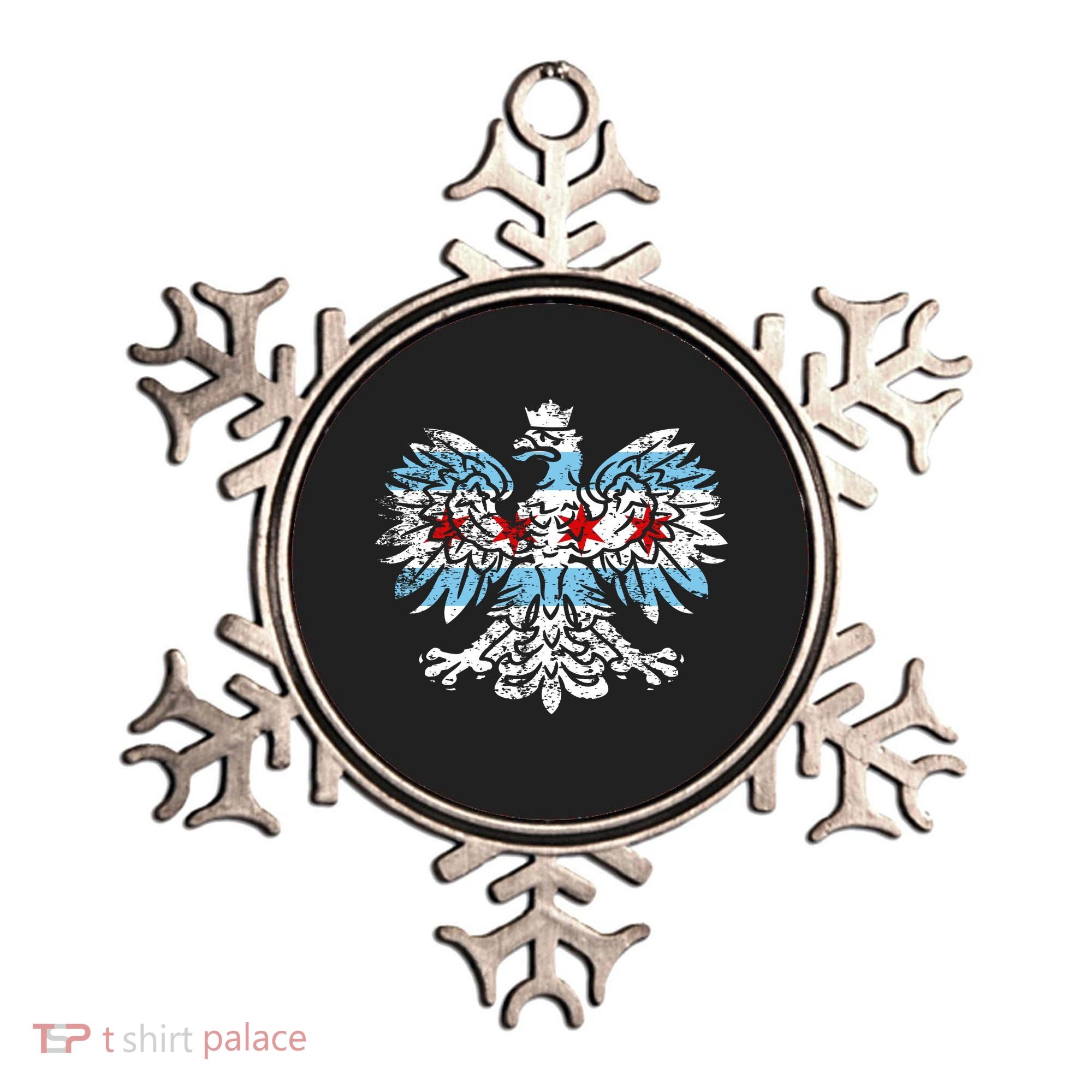 Distressed Chicago Flag Polish Poland Eagle Ornament