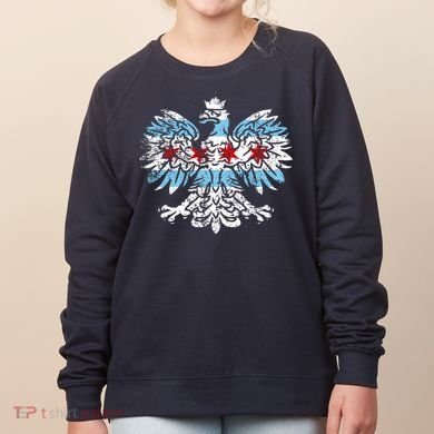 Distressed Chicago Flag Polish Poland Eagle Women's Sweatshirt
