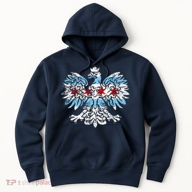 Distressed Chicago Flag Polish Poland Eagle Hoodie