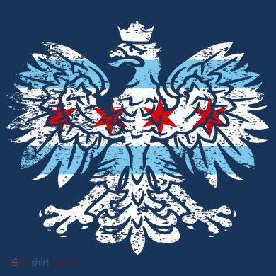 Distressed Chicago Flag Polish Poland Eagle Drawstring Bag
