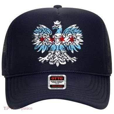 Distressed Chicago Flag Polish Poland Eagle Hat