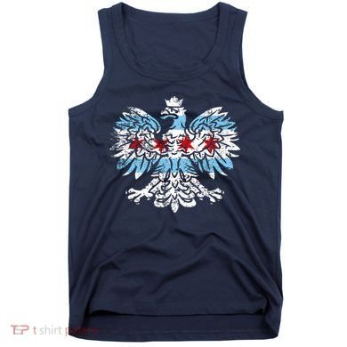 Distressed Chicago Flag Polish Poland Eagle Tank Top