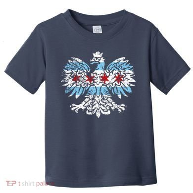 Distressed Chicago Flag Polish Poland Eagle Toddler T-Shirt