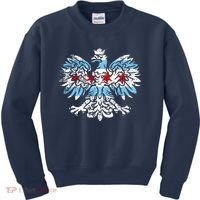 Distressed Chicago Flag Polish Poland Eagle Kids Sweatshirt thumb 0