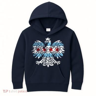 Distressed Chicago Flag Polish Poland Eagle Kids Hoodie