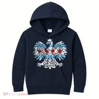 Distressed Chicago Flag Polish Poland Eagle Kids Hoodie thumb 0