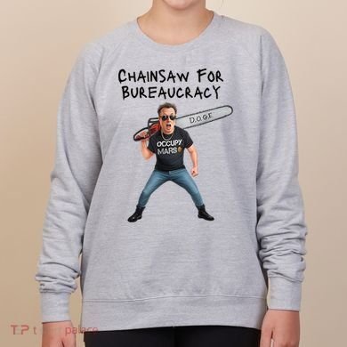 D.O.G.E. Chainsaw For Bureaucracy Meme Political Humor Women's Sweatshirt