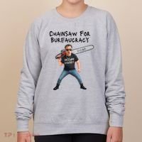 D.O.G.E. Chainsaw For Bureaucracy Meme Political Humor Women's Sweatshirt thumb 0