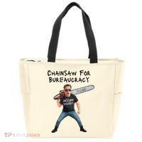 D.O.G.E. Chainsaw For Bureaucracy Meme Political Humor Tote Bag thumb 0