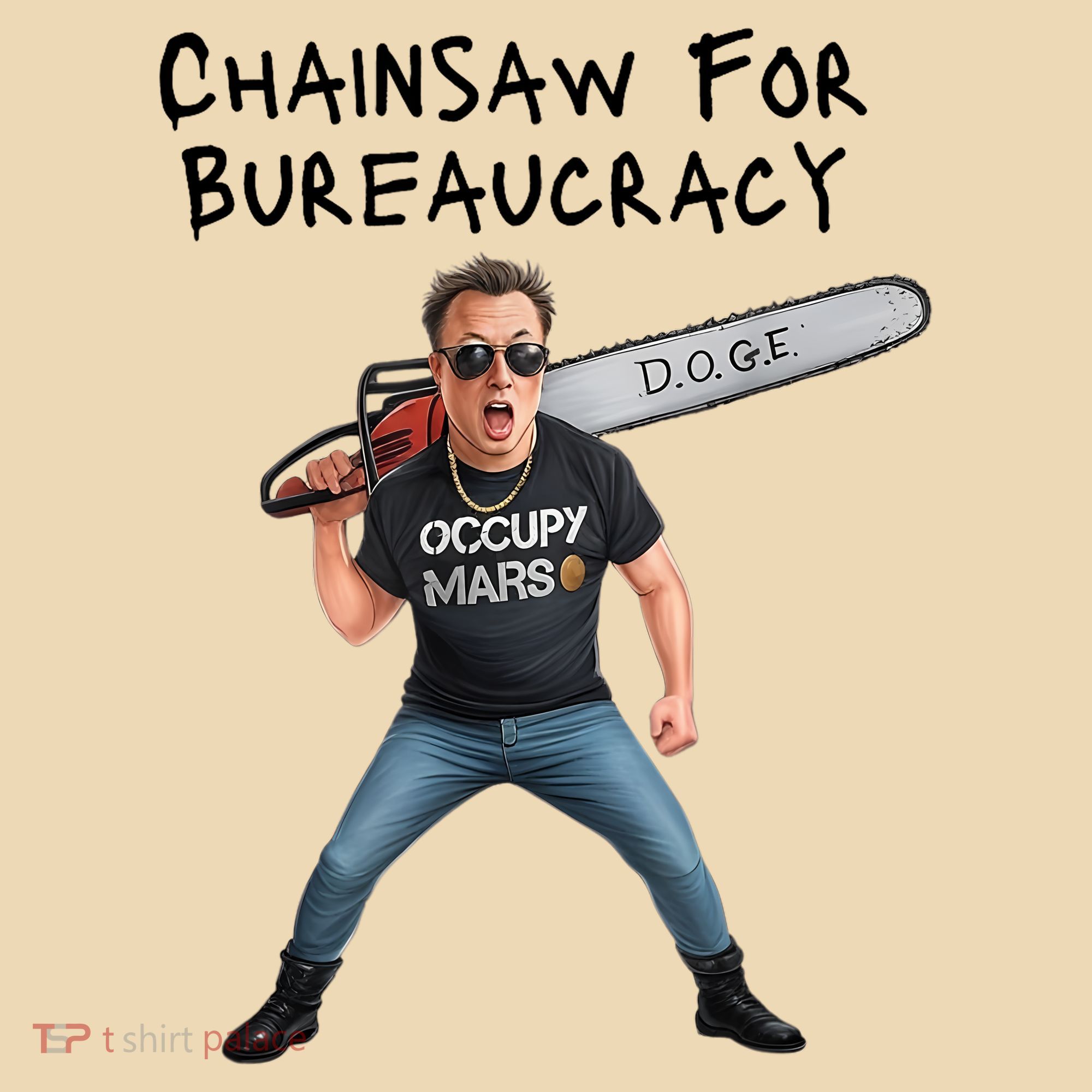 D.O.G.E. Chainsaw For Bureaucracy Meme Political Humor Tote Bag