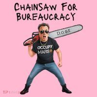 D.O.G.E. Chainsaw For Bureaucracy Meme Political Humor Coaster thumb 2