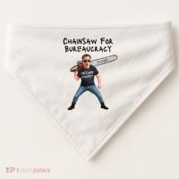 D.O.G.E. Chainsaw For Bureaucracy Meme Political Humor USA-Made Doggie Bandana thumb 0