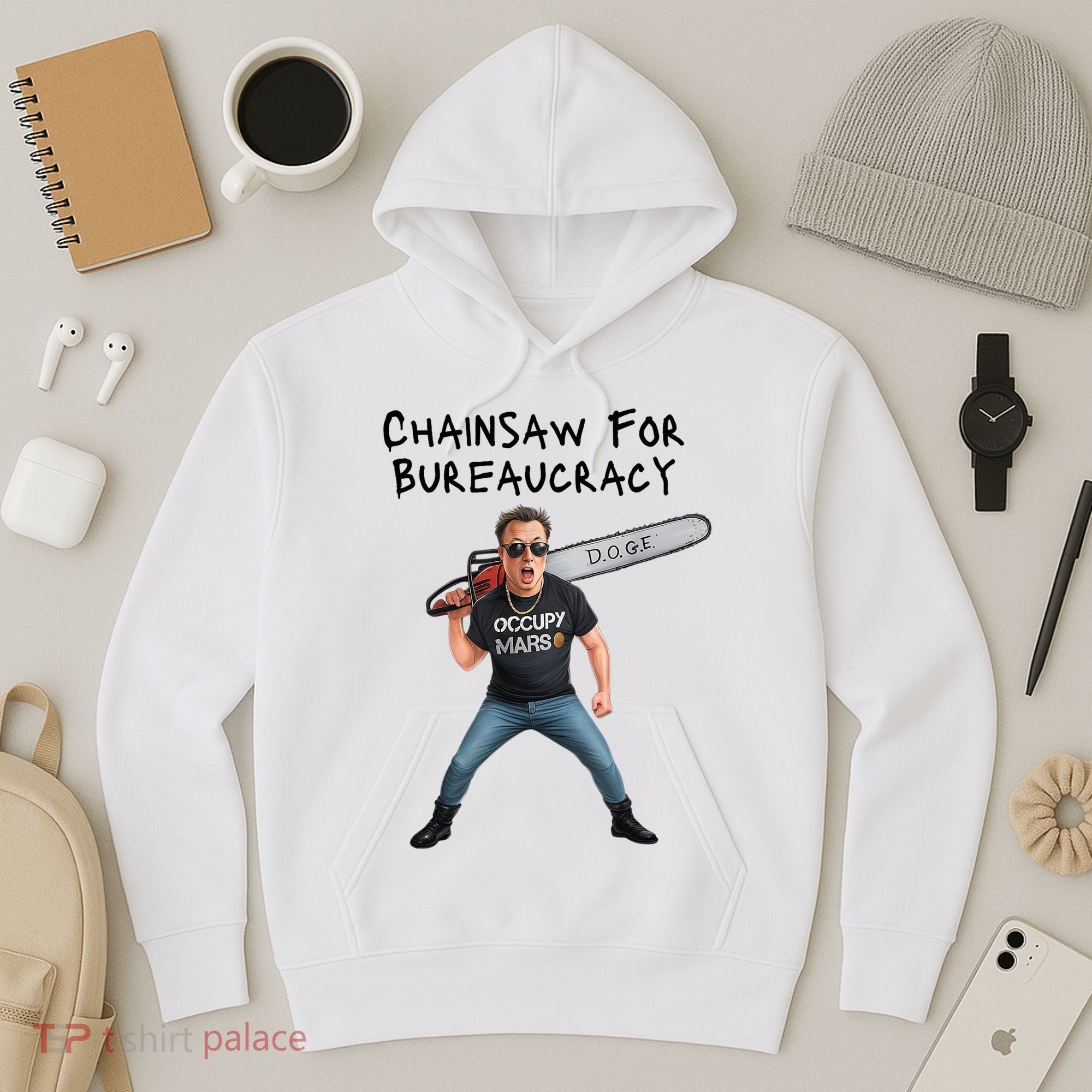 D.O.G.E. Chainsaw For Bureaucracy Meme Political Humor Hoodie