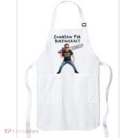 D.O.G.E. Chainsaw For Bureaucracy Meme Political Humor Apron thumb 0
