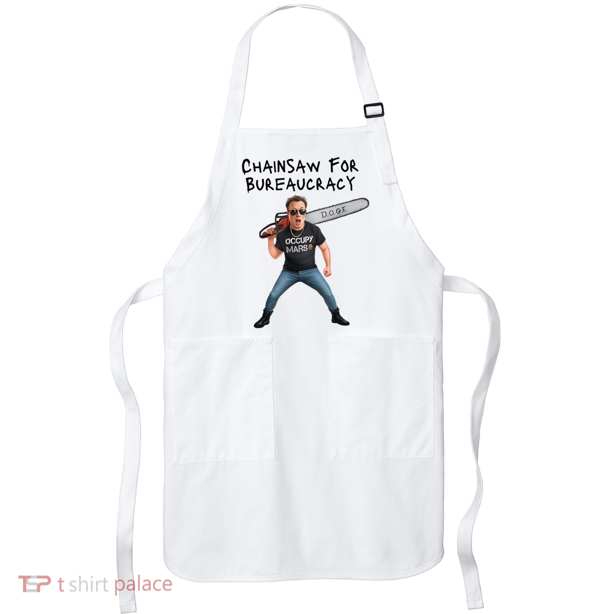 D.O.G.E. Chainsaw For Bureaucracy Meme Political Humor Apron