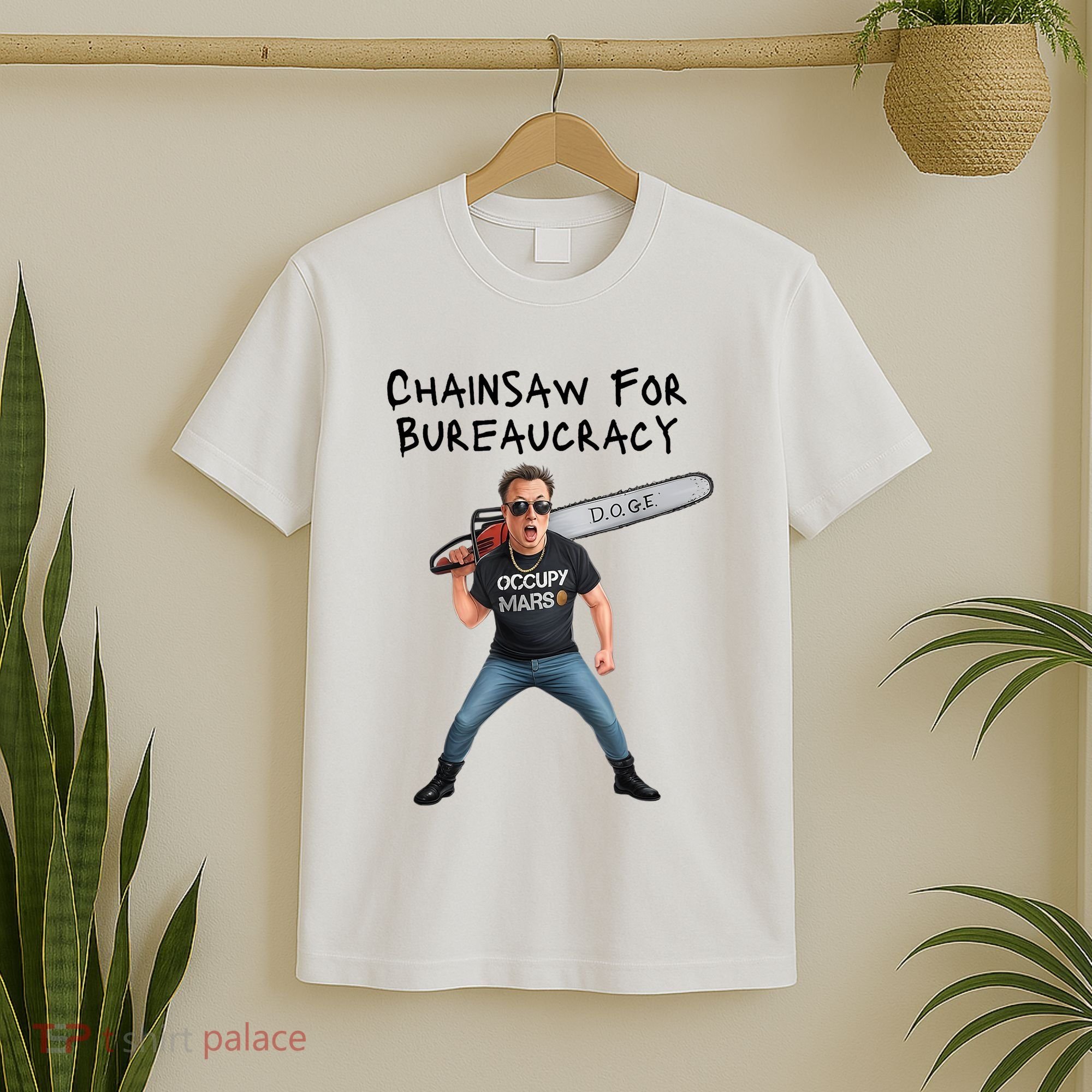 D.O.G.E. Chainsaw For Bureaucracy Meme Political Humor T-Shirt