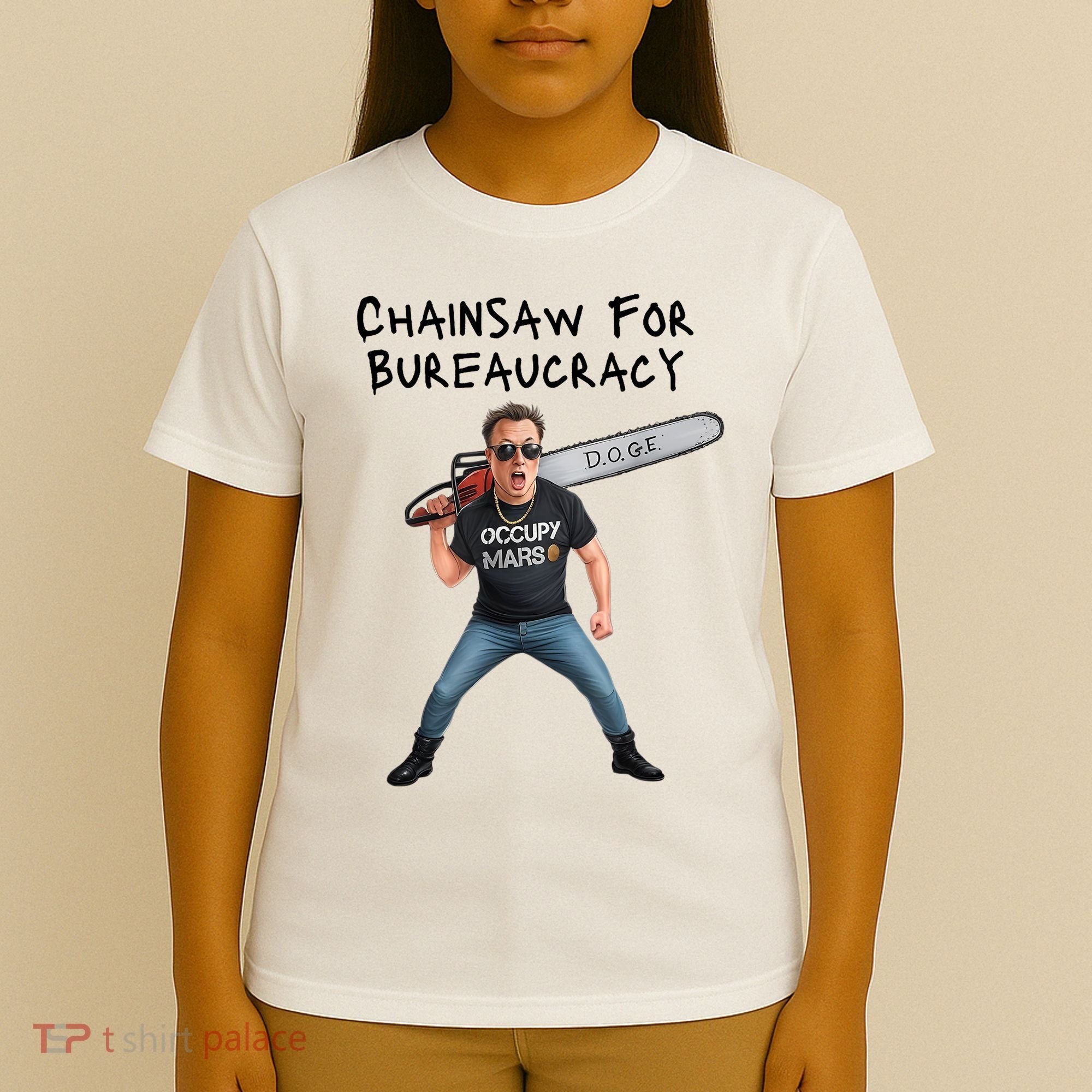 D.O.G.E. Chainsaw For Bureaucracy Meme Political Humor T-Shirt