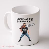 D.O.G.E. Chainsaw For Bureaucracy Meme Political Humor Coffee Mug thumb 0