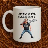 D.O.G.E. Chainsaw For Bureaucracy Meme Political Humor Coffee Mug thumb 2