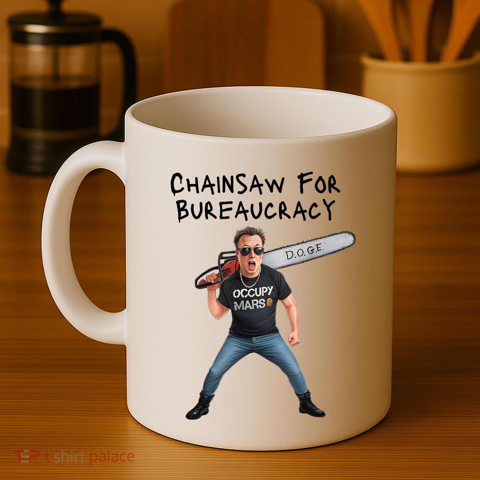 D.O.G.E. Chainsaw For Bureaucracy Meme Political Humor Coffee Mug