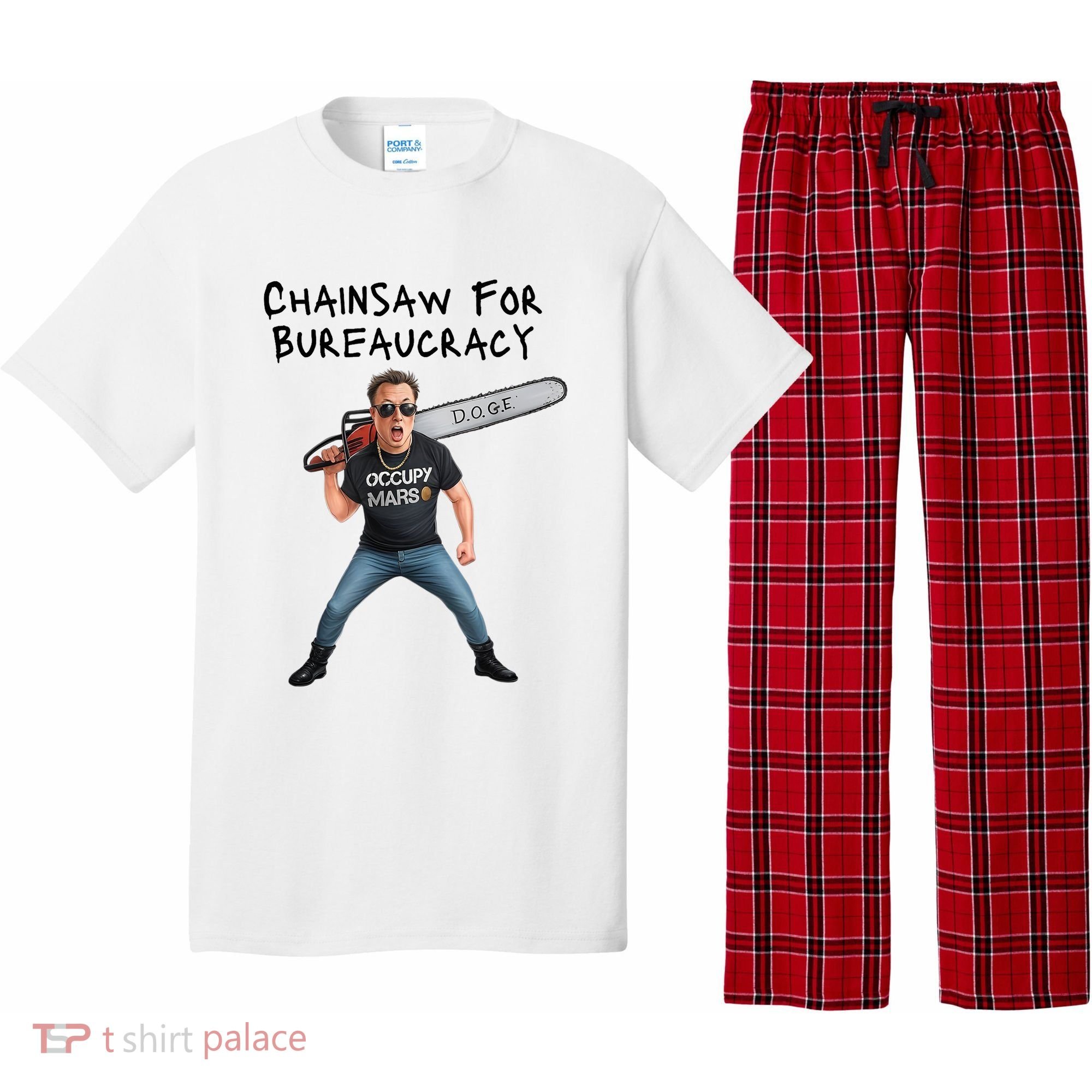 D.O.G.E. Chainsaw For Bureaucracy Meme Political Humor Pajama Set