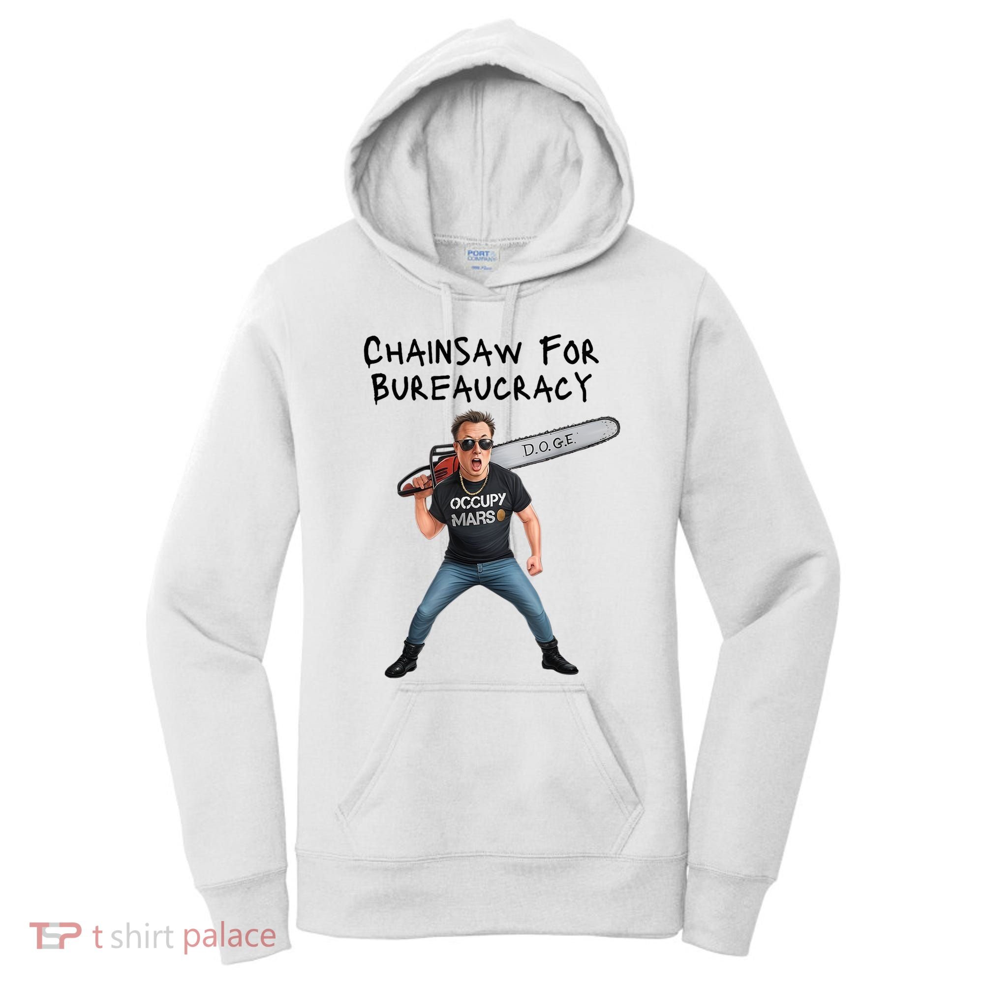 D.O.G.E. Chainsaw For Bureaucracy Meme Political Humor Women's Hoodie