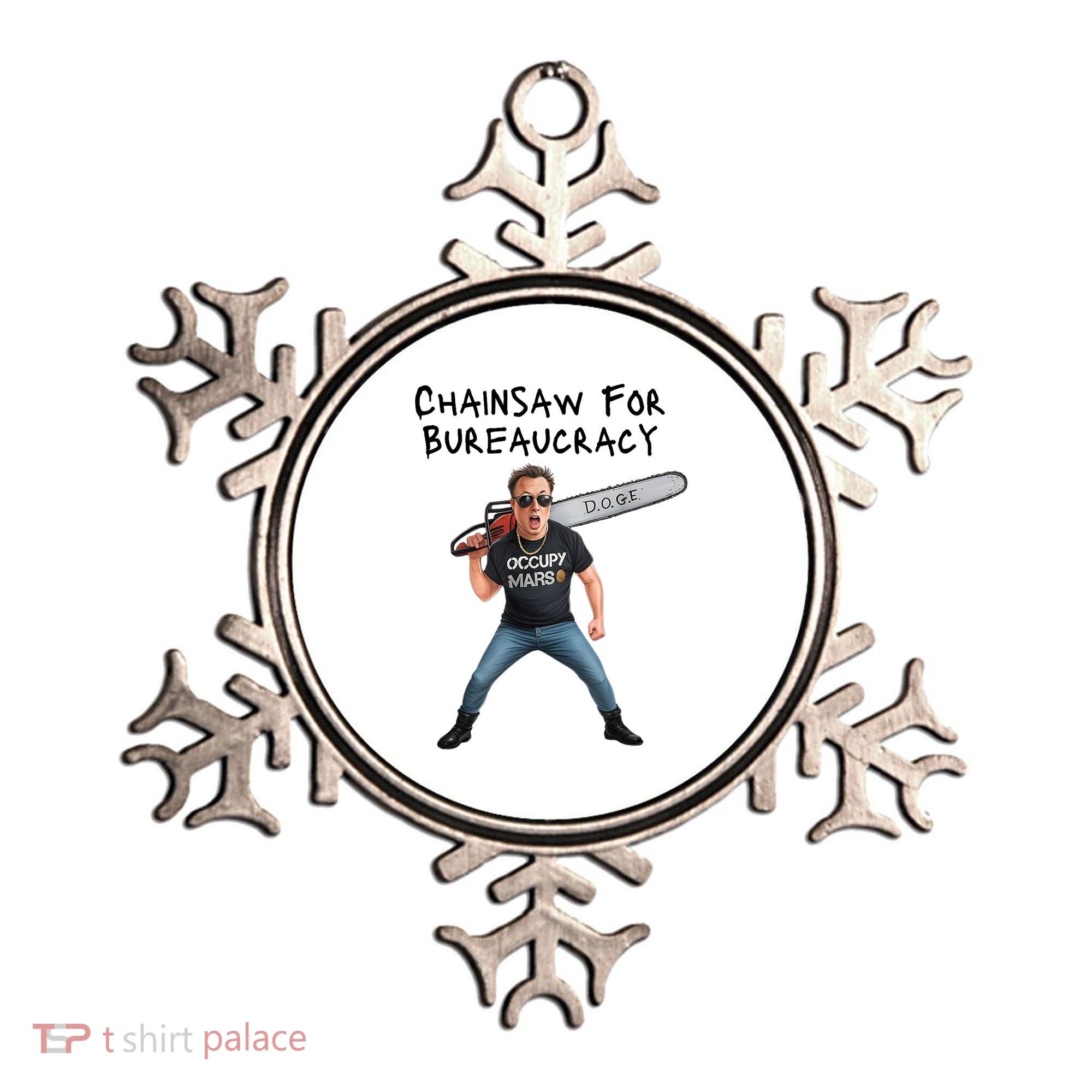 D.O.G.E. Chainsaw For Bureaucracy Meme Political Humor Ornament