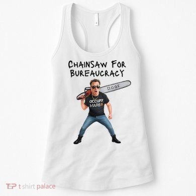 D.O.G.E. Chainsaw For Bureaucracy Meme Political Humor Women's Tank Top