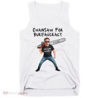 D.O.G.E. Chainsaw For Bureaucracy Meme Political Humor Tank Top thumb 0