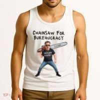 D.O.G.E. Chainsaw For Bureaucracy Meme Political Humor Tank Top thumb 3