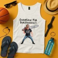 D.O.G.E. Chainsaw For Bureaucracy Meme Political Humor Tank Top thumb 4