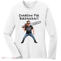 D.O.G.E. Chainsaw For Bureaucracy Meme Political Humor Women's Long Sleeve Shirt thumb 0